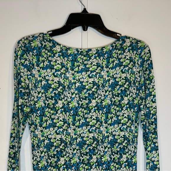 BP. Long Sleeve Print Knit Dress in Green Moss Hannah Kate - Picture 7 of 11